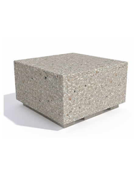 Panchina quadrata monoblocco in cemento calcestruzzo - colore Grigio sabbiato - cm 80x80x45h - Conforme ai CAM