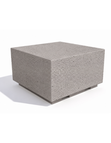 Panchina quadrata monoblocco in cemento calcestruzzo - colore Bianco sabbiato - cm 80x80x45h - Conforme ai CAM