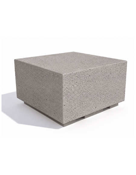 Panchina quadrata monoblocco in cemento calcestruzzo - colore Bianco sabbiato - cm 80x80x45h - Conforme ai CAM