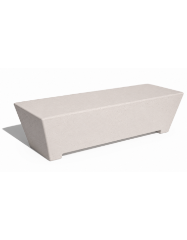 PANCHINA TRAPEZIODALE MONOBLOCCO IN CEMENTO CALCESTRUZZO - COLORE BIANCO PIETRA - cm 160x60x45h - Conforme ai CAM