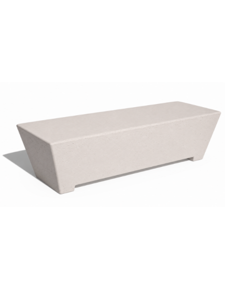 PANCHINA TRAPEZIODALE MONOBLOCCO IN CEMENTO CALCESTRUZZO - COLORE BIANCO PIETRA - cm 160x60x45h - Conforme ai CAM