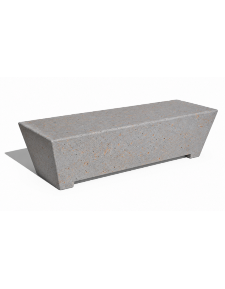 PANCHINA TRAPEZIODALE MONOBLOCCO IN CEMENTO CALCESTRUZZO - COLORE GRIGIO TRAVERTINO - cm 160x60x45h - Conforme ai CAM