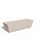 PANCHINA TRAPEZIODALE MONOBLOCCO IN CEMENTO CALCESTRUZZO - COLORE BIANCO TRAVERTINO - cm 160x60x45h - Conforme ai CAM