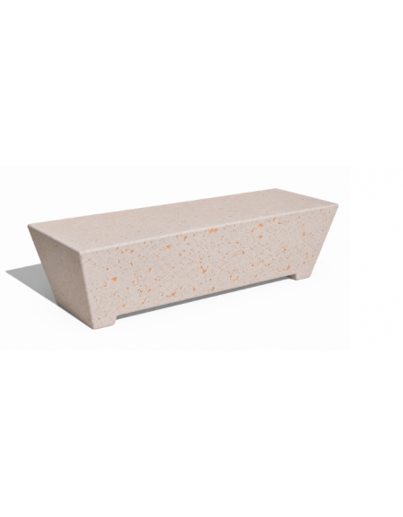 PANCHINA TRAPEZIODALE MONOBLOCCO IN CEMENTO CALCESTRUZZO - COLORE BIANCO TRAVERTINO - cm 160x60x45h - Conforme ai CAM