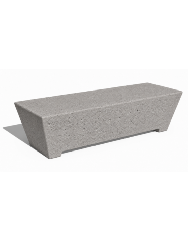 PANCHINA TRAPEZIODALE MONOBLOCCO IN CEMENTO CALCESTRUZZO - COLORE BIANCO SABBIATO - cm 160x60x45h - Conforme ai CAM
