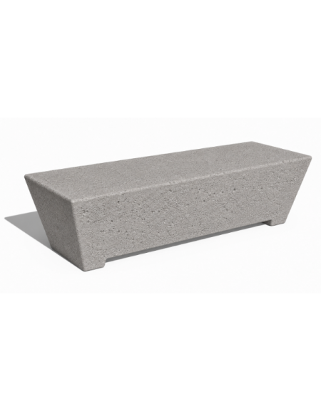 PANCHINA TRAPEZIODALE MONOBLOCCO IN CEMENTO CALCESTRUZZO - COLORE BIANCO SABBIATO - cm 160x60x45h - Conforme ai CAM