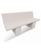 PANCHINA CON SPALLIERA IN CEMENTO CALCESTRUZZO PER ARREDO URBANO - COLORE BIANCO PIETRA - CM 170x56x68H - Conforme ai CAM