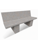 PANCHINA CON SPALLIERA IN CEMENTO CALCESTRUZZO PER ARREDO URBANO - COLORE GRIGIO TRAVERTINO  - CM 170x56x68H - Conforme ai CAM