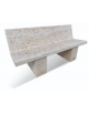 PANCHINA CON SPALLIERA IN CEMENTO CALCESTRUZZO PER ARREDO URBANO - COLORE BIANCO TRAVERTINO - CM 170x56x68H - Conforme ai CAM
