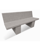 PANCHINA CON SPALLIERA IN CEMENTO CALCESTRUZZO PER ARREDO URBANO - COLORE BIANCO SABBIATO - CM 170x56x68H - Conforme ai CAM