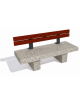 Panchina lineare in cemento calcestruzzo colore Grigio sabbiato - schienale in legno esotico - cm 180x60x85h - Conforme ai CAM