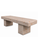 PANCHINA LINEARE PER ARREDO URBANO IN CEMENTO CALCESTRUZZO COLORE BIANCO TRAVERTINO - CM 180x60x45h - Conforme ai CAM