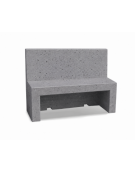 PANCHINA CON SCHIENALE PER ARREDO URBANO IN CEMENTO CALCESTRUZZO COLORE GRIGIO PIETRA - CM 170x50x100h