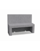 PANCHINA CON SCHIENALE PER ARREDO URBANO IN CEMENTO CALCESTRUZZO COLORE GRIGIO PIETRA - CM 170x50x100h