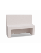 PANCHINA CON SCHIENALE PER ARREDO URBANO IN CEMENTO CALCESTRUZZO COLORE BIANCO PIETRA - CM 170x50x100h