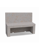 PANCHINA CON SCHIENALE PER ARREDO URBANO IN CEMENTO CALCESTRUZZO COLORE GRIGIO TRAVERTINO - CM 170x50x100h