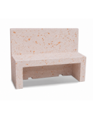 PANCHINA CON SCHIENALE PER ARREDO URBANO IN CEMENTO CALCESTRUZZO COLORE BIANCO TRAVERTINO - CM 170x50x100h