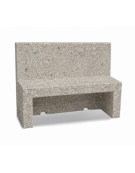 PANCHINA CON SCHIENALE PER ARREDO URBANO IN CEMENTO CALCESTRUZZO COLORE GRIGIO SABBIATO - CM 170x50x100h