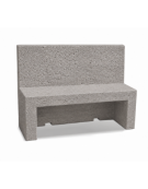 PANCHINA CON SCHIENALE PER ARREDO URBANO IN CEMENTO CALCESTRUZZO COLORE BIANCO SABBIATO - CM 170x50x100h
