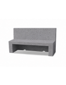 PANCHINA CON SCHIENALE PER ARREDO URBANO IN CEMENTO CALCESTRUZZO COLORE GRIGIO PIETRA - CM 180x50x100h - Conforme ai CAM