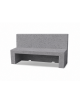 PANCHINA CON SCHIENALE PER ARREDO URBANO IN CEMENTO CALCESTRUZZO COLORE GRIGIO PIETRA - CM 180x50x100h - Conforme ai CAM