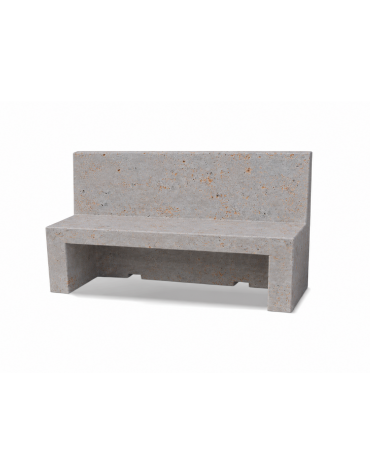 PANCHINA CON SCHIENALE PER ARREDO URBANO IN CEMENTO CALCESTRUZZO COLORE GRIGIO TRAVERTINO - CM 180x50x100h - Conforme ai CAM