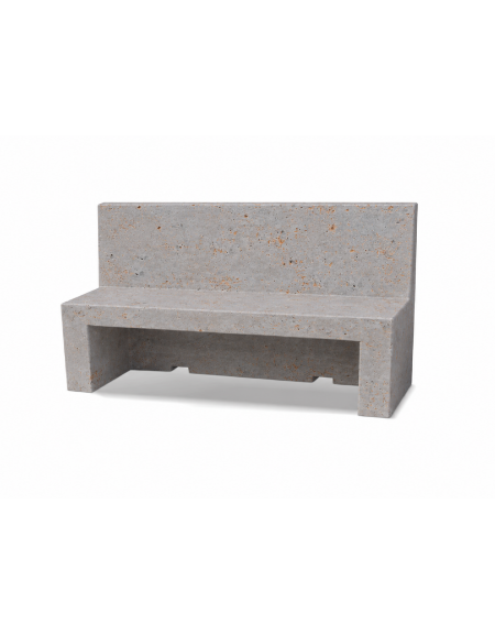 PANCHINA CON SCHIENALE PER ARREDO URBANO IN CEMENTO CALCESTRUZZO COLORE GRIGIO TRAVERTINO - CM 180x50x100h - Conforme ai CAM