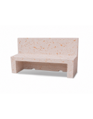 PANCHINA CON SCHIENALE PER ARREDO URBANO IN CEMENTO CALCESTRUZZO COLORE BIANCO TRAVERTINO - CM 180x50x100h - Conforme ai CAM