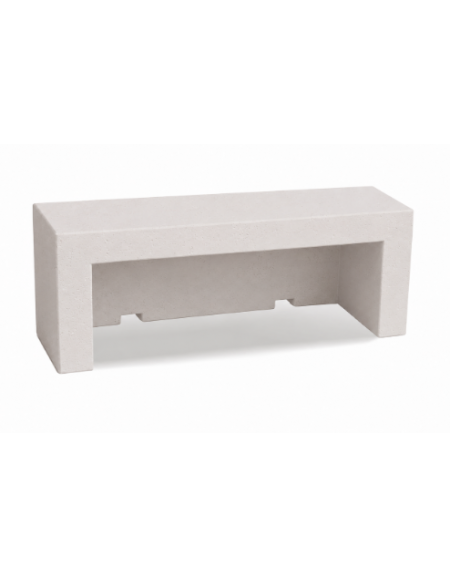 PANCHINA LINEARE PER ARREDO URBANO IN CEMENTO CALCESTRUZZO COLORE BIANCO PIETRA - CM 170x50x50h - Conforme ai CAM