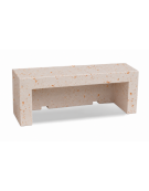 PANCHINA LINEARE PER ARREDO URBANO IN CEMENTO CALCESTRUZZO COLORE BIANCO TRAVERTINO - CM 170x50x50h - Conforme ai CAM
