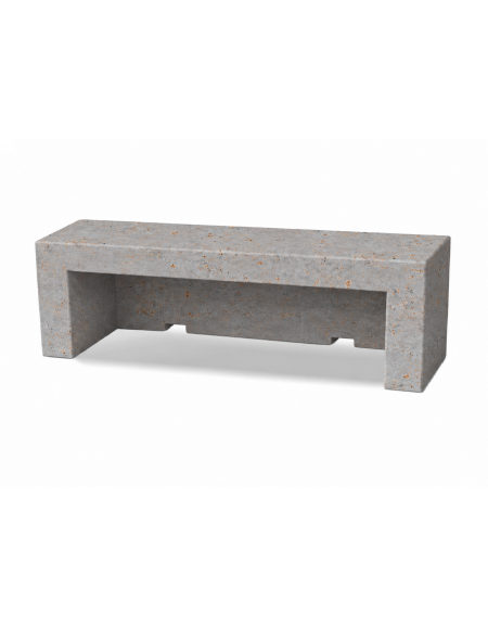PANCHINA LINEARE PER ARREDO URBANO IN CEMENTO CALCESTRUZZO COLORE GRIGIO TRAVERTINO - CM 180x50x50h - Conforme ai CAM