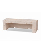 PANCHINA LINEARE PER ARREDO URBANO IN CEMENTO CALCESTRUZZO COLORE BIANCO TRAVERTINO - CM 180x50x50h - Conforme ai CAM
