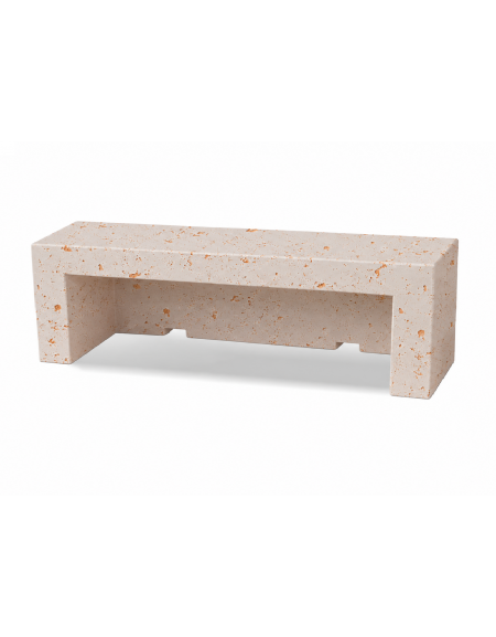 PANCHINA LINEARE PER ARREDO URBANO IN CEMENTO CALCESTRUZZO COLORE BIANCO TRAVERTINO - CM 180x50x50h - Conforme ai CAM