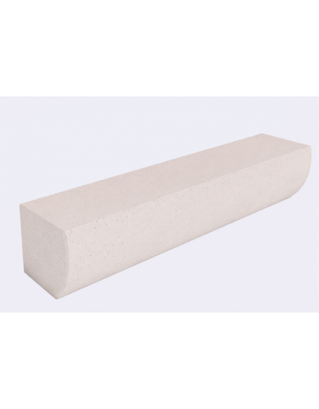 PANCHINA MONOBLOCCO IN CEMENTO CON FRONTALE SAGOMATO - COLORE BIANCO PIETRA - cm 200x41x40h - Conforme ai CAM
