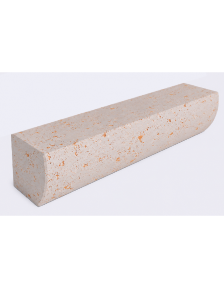 PANCHINA MONOBLOCCO IN CEMENTO CON FRONTALE SAGOMATO - COLORE BIANCO TRAVERTINO - cm 200x41x40h - Conforme ai CAM