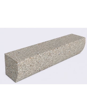 PANCHINA MONOBLOCCO IN CEMENTO CON FRONTALE SAGOMATO - COLORE GRIGIO SABBIATO - cm 200x41x40h - Conforme ai CAM