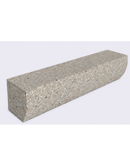 PANCHINA MONOBLOCCO IN CEMENTO CON FRONTALE SAGOMATO - COLORE GRIGIO SABBIATO - cm 200x41x40h - Conforme ai CAM
