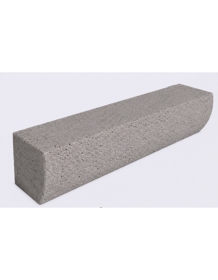 PANCHINA MONOBLOCCO IN CEMENTO CON FRONTALE SAGOMATO - COLORE BIANCO SABBIATO - cm 200x41x40h - Conforme ai CAM
