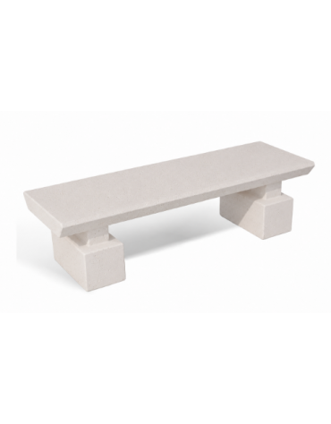 PANCHINA CLASSICA IN CEMENTO CALCESTRUZZO PER ARREDO URBANO - COLORE BIANCO PIETRA - CM 170x60x45H - Conforme ai CAM