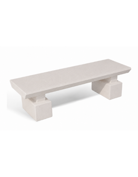 PANCHINA CLASSICA IN CEMENTO CALCESTRUZZO PER ARREDO URBANO - COLORE BIANCO PIETRA - CM 170x60x45H - Conforme ai CAM