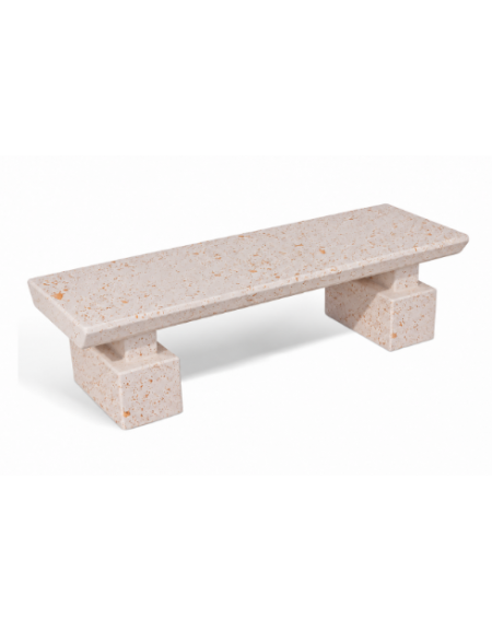 PANCHINA CLASSICA IN CEMENTO CALCESTRUZZO PER ARREDO URBANO - COLORE BIANCO TRAVERTINO - CM 170x60x45H - Conforme ai CAM
