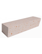 PANCHINA INCLINATA MONOBLOCCO IN CEMENTO CALCESTRUZZO - COLORE BIANCO TRAVERTINO - cm 200x60x40h - Conforme ai CAM