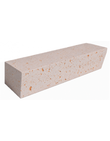 PANCHINA INCLINATA MONOBLOCCO IN CEMENTO CALCESTRUZZO - COLORE BIANCO TRAVERTINO - cm 200x60x40h - Conforme ai CAM