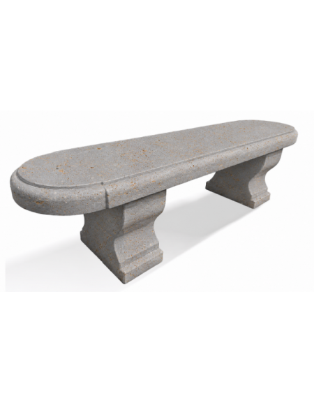 PANCHINA CLASSICA IN CEMENTO CALCESTRUZZO PER ARREDO URBANO - COLORE GRIGIO TRAVERTINO - CM 180x47x50H - Conforme ai CAM