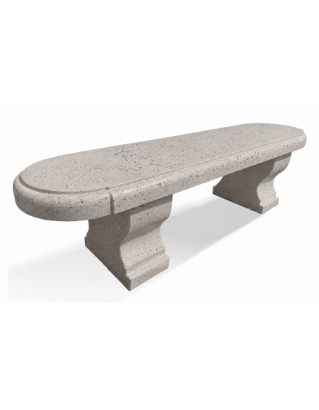 PANCHINA CLASSICA IN CEMENTO CALCESTRUZZO PER ARREDO URBANO - COLORE BIANCO SABBIATO - CM 180x47x50H - Conforme ai CAM