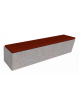 Panchina inclinata in cemento calcestruzzo colore Grigio travertino - seduta rivestita in legno - cm 200x60x45h - Conforme CAM