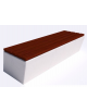 Panchina inclinata in cemento calcestruzzo colore Bianco pietra - seduta rivestita in legno - cm 200x60x45h - Conforme ai CAM