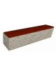 Panchina inclinata in cemento calcestruzzo colore Grigio sabbiato - seduta rivestita in legno - cm 200x60x45h - Conforme ai CAM