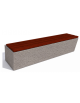Panchina inclinata in cemento calcestruzzo colore Bianco sabbiato - seduta rivestita in legno - cm 200x60x45h - Conforme ai CAM