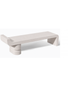 PANCHINA ELEGANTE IN CEMENTO CALCESTRUZZO PER ARREDO URBANO - COLORE BIANCO PIETRA - CM 170x50x51H - Conforme ai CAM